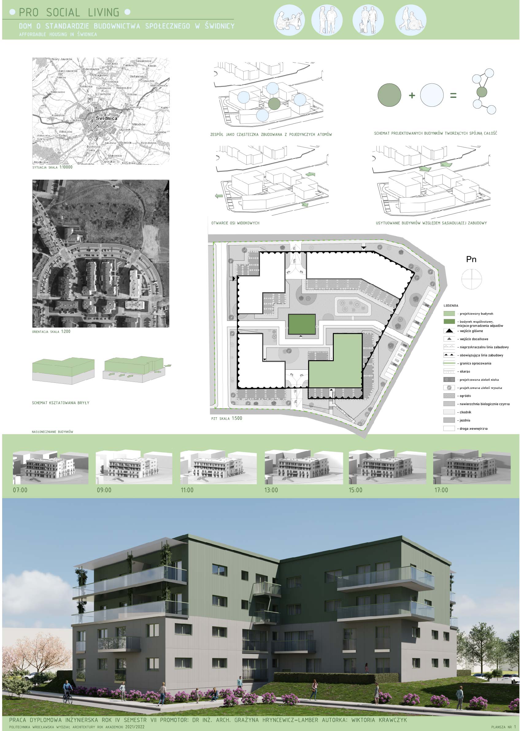 Plansz projektu osiedla budynku wielorodzinnego dla niepełnosprawnych