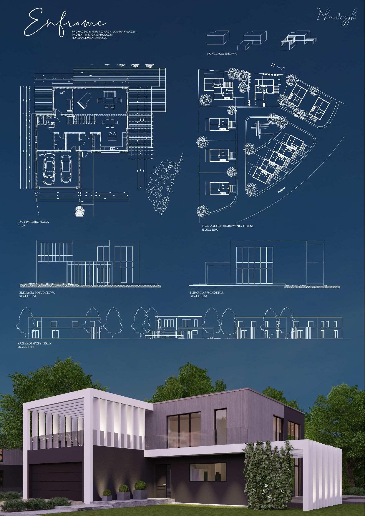 Plansz projektu osiedla domów jednorodzinnych